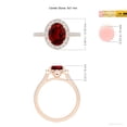 thumbnail image 5 of ANGARA Lab Grown 2 Ct Oval Ruby Halo Ring with Lab Diamond Accents for Women in 14K Rose Gold (Size-9x7mm) | July Birthstone, Birthday, Anniversary, Jewelry Gift for Women | Lab-Grown Ruby Ring, 5 of 7
