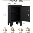 thumbnail image 3 of 24.5" H Metal Locker Storage Cabinet with Lock - Adjustable Shelf & Feet, Single Door Lockable Cabinet for Home, Office, Bedroom, Living Room (Black), 3 of 8