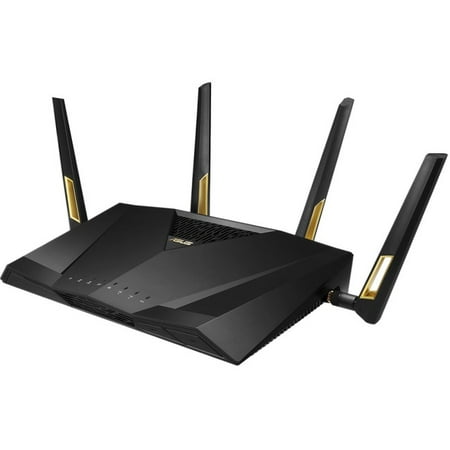 Asus AX6000 IEEE 802.11ax Ethernet Wireless Router - 2.40 GHz ISM Band - 5 GHz UNII Band - 750 MB/s Wireless Speed - 8 x Network Port - 1 x Broadband Port - USB - Gigabit Ethernet - VPN