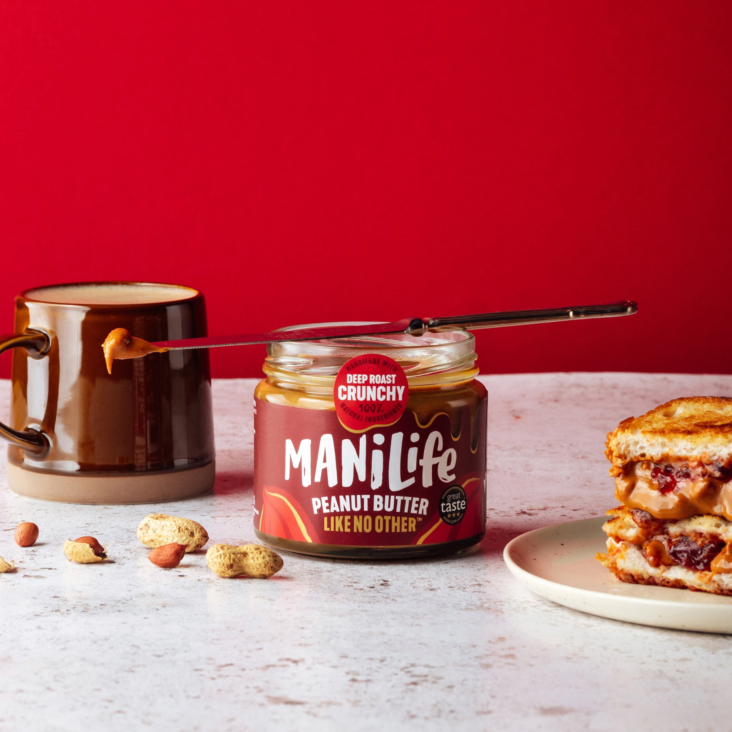 Manilife Deep Roast Crunchy Peanut Butter 275g, Imported from Britain