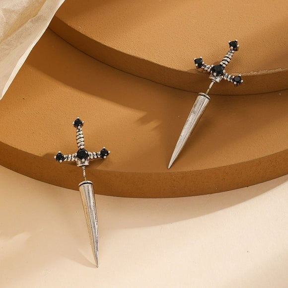 STRANDCHIC 1 Pair Ladies Earrings Sword Shape Alloy Showcasing Individual Charm