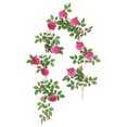 thumbnail image 2 of Luxcidy 5.9FT Artificial Peony Flower Garland with 19 Flower Heads, Fake Rose Garland Hanging Greenery Vine Silk Floral Vine Home Wedding Arch Wall Craft Arrangement Decorations(Deep Pink), 2 of 7