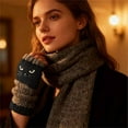 thumbnail image 5 of Women's Knitted Fingerless Gloves Warm Fashion Leaky Finger Casual Knitted Gloves, 5 of 6
