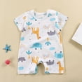thumbnail image 2 of NIEWTR Newborn 18-24 Months One-Piece Jumpsuit Baby Romper Cartoon Baby Bodysuit Cute Short Sleeved Baby Romper A18-Sky Blue, 2 of 6