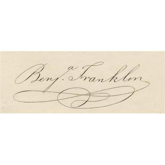 Benjamin Franklin 1706-1790. Signature. American Statesman Poster Print - 24 x 9