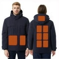 Ruimatai Men's Women's Heated Jacket with Removable Hood,2 Heating
