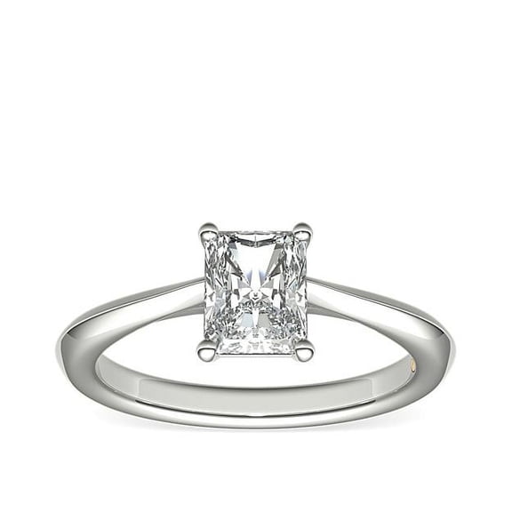 1.00 Carat Excellent Radiant Cut Natural Diamond Solitaire Beautiful Ring for Women Solid 18K White Gold Size 11.5