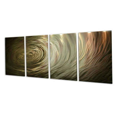- Ripple Brown Gold- Metal Wall Art Abstract Sculpture Modern Decor by Miles Shay