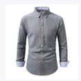 thumbnail image 2 of UVEASISHA Slim Fit Dress Shirts for Men Business Casual Office Shirt Cotton Long Sleeve Collared Shirts Solid Color Stylish Wedding Party Shirt Gray L, 2 of 7