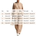 thumbnail image 2 of Szluipve Linen Sets for Women 2 Piece Half Zip Stand Collar 2 Piece Outfits Long Sleeve Contrast Piping Top & High Waist Wide Leg Pants Casual Linen‑Look Matching Set with Pockets Yellow L, 2 of 5