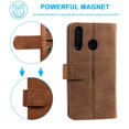 thumbnail image 5 of Dteck Wallet Case For Samsung Galaxy A30 / Galaxy A20, Matte PU Leather Case Built-in 9 Card Slots Zipper Purse Flip Cover With Hand Strap, Brown, 5 of 8