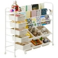 thumbnail image 5 of Anvazise Children Bookshelf Kids Bookshelf with Toy Storage Organizer, Toy Book Storage Rack with 11 Storage Bins, 3-Tiers Book Slot, 2-Tiers Storage Stand, 2 in 1 Toy Book Organizer with Casters, 5 of 13