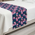 thumbnail image 2 of Floral Bed Runner, Concept of Rose Flowers Romantic Feminine Vintage Botanical Art Print, Decorative Accent Bedding Scarf for Hotels Homes and Guestrooms, King, Night Blue and Pink, by Ambesonne, 2 of 2