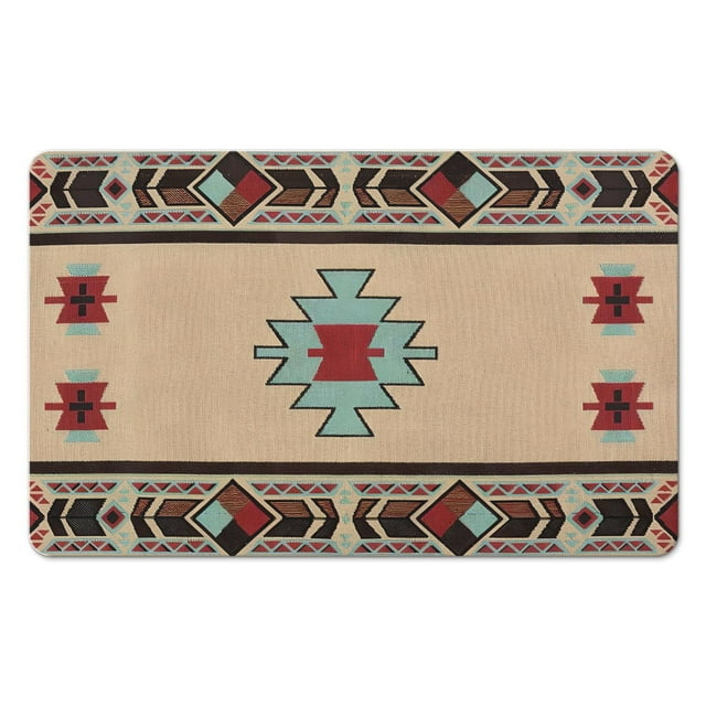 Discover Comfort with our Boho Bathroom Rugs: Non-Slip, Super Soft Aztec Bath Mat, Western Geometric Design, High Absorbency - A Must-Have for Your Bathroom Décor, 20x32 Inch