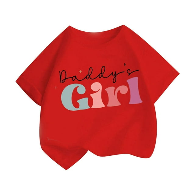 Yanlir 2-13 Years Girls Cotton Short Sleeve Shirts Toddler Soft Crewneck T-Shirts Solid Summer Tees Casual Tops for Children Everyday Wear(Red#1,6-7 Years)