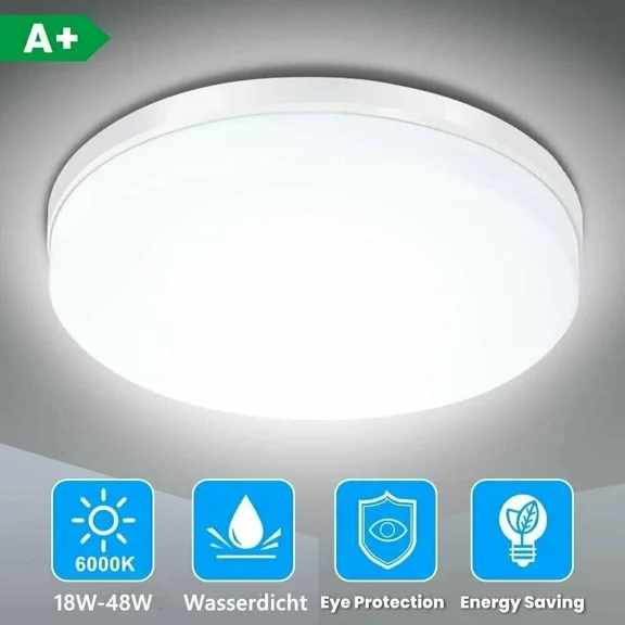 Modern Led Ceiling Light Round Panel Down Lights Bathroom Kitchen Bedroom Lamp