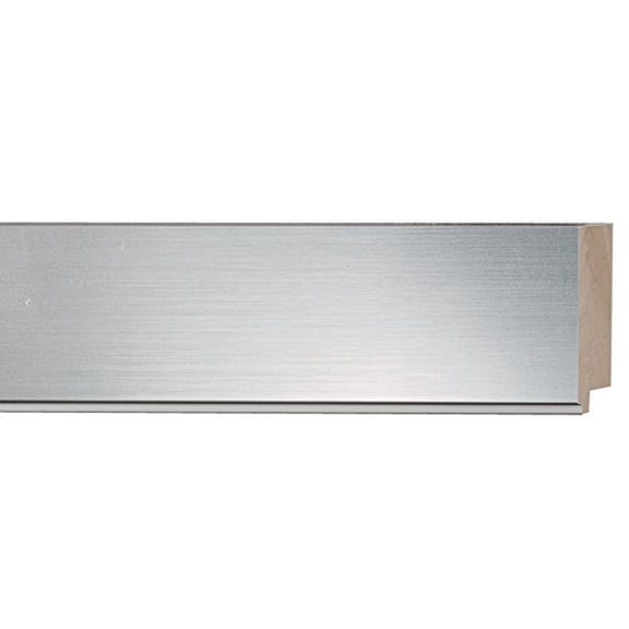 Picture Frame Moulding (Wood) 100Ft Bundle - Contemporary Silver Finish - 2.25" Width - 5/8" Rabbet