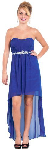 PacificPlex Strapless Taffeta Bubble Dress with Pick-Ups Formal Gown Prom Dress 