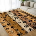 thumbnail image 4 of Yellow Dog Paws 5x7 Area Rugs, Farmhouse Vintage Modern Beige Brown Wood Non-Skid Rubber Backing Large Rectangle Rugs - Living Room Bedroom Home Office, Indoor Floor Mat Carpets Washable Rug, 4 of 9