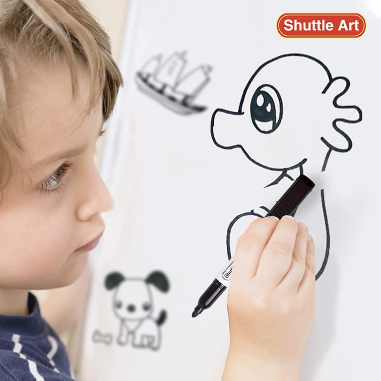 Shuttle Art Black Dry Erase Markers, 15 Pack Magnetic photo 3
