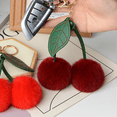 thumbnail image 2 of Farcauo Plush Cherry Keychain Cute Bag Charms Stylish Keychains for Women Kawaii Burgundy Purse Charm Car Keyrings, 2 of 7