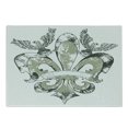 thumbnail image 1 of Fleur De Lis Cutting Board, Eagles on Fleur De Lis Emblem Power Victorian Creative Illustration, Decorative Tempered Glass Cutting and Serving Board, Small Size, Tan White, by Ambesonne, 1 of 1