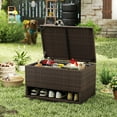 thumbnail image 4 of Auranook 48 Gallon Deck Box with Shoe Rack Waterproof Liner Lid Outdoor Storag, 4 of 9