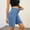 Light Blue, variant on Womens Jean Shorts High Waisted Stretchy Elastic Waist Tummy Control Pull On Denim Slim Fit Bermuda Shorts Black