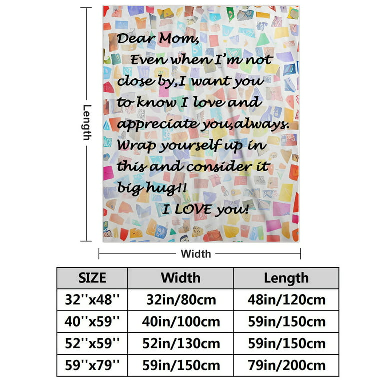 Xutapy Gifts for Mom Blanket 60''x50'', Mom Gifts from Daughter/Son, Best  Mom Ever Gifts, Birthday Gifts for Mom Throw Blanket, I Love You Mom Gifts
