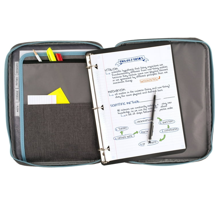 Five Star Zipper Binder - 1 Inch 3-Ring Carry-All With Pockets And Dividers