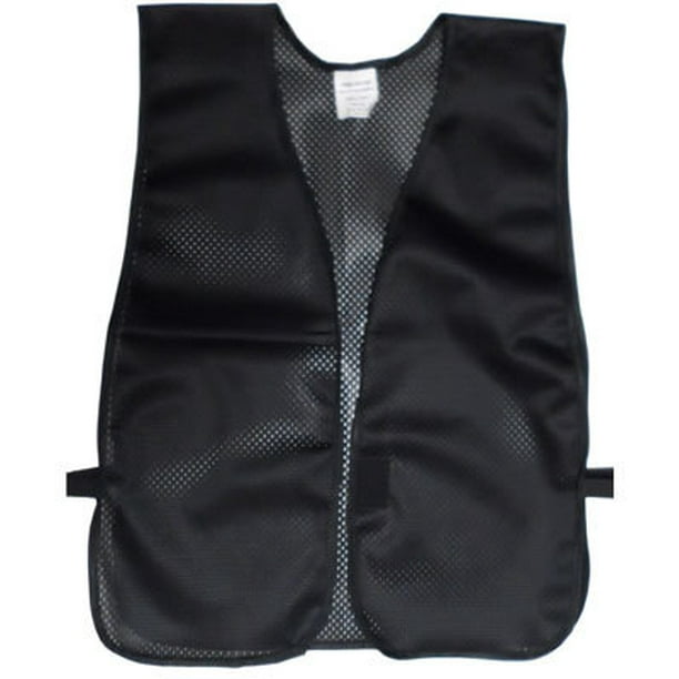Black Safety Vests - Soft Mesh Plain Vests - Walmart.com - Walmart.com