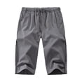thumbnail image 1 of Zszcpp Men Work Shorts Loose Breathable Calf-Length Baggy Drawstring Linen Beach Leisure Trousers Casual Trouser, 1 of 3