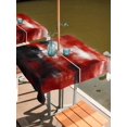 thumbnail image 2 of Outdoor Tablecloth with Umbrella Hole for Patio/Picnic/Party/Camping, Retro Black Red Waterproof Table Cloth Square Cover Washable, Abstract Bohemia Minimalist Aesthetic Art (60"x 60"), 2 of 9