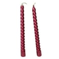 thumbnail image 1 of simhoa 2pcs Dinner Candle Assorted Colors Taper Twisted Spiral Long Candles for Dinner 2 CandleRed, 1 of 7