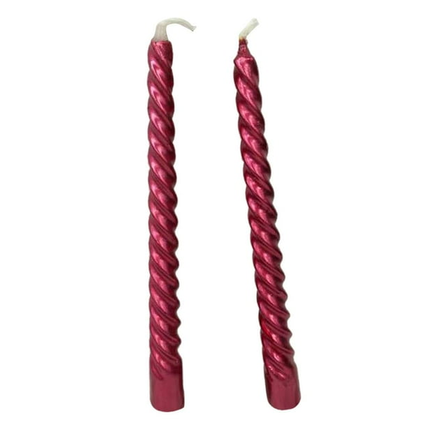 Cónica de Navidad en Retorcida de 2 Piezas Decoración de la lámpara de Las s , velas rojas SM SunniMix Vela de cera espiral torcida