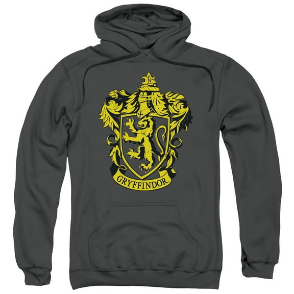 Trevco HP8037C-AFTH-1 Harry Potte & Gryffindor Crest Adult Pull Over Hoodie, Charcoal - Small