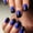 B, variant on Short Square Press on Nails Purple Fake Nails French False Nails Gradient with Design Glossy Full Cover Acrylic Nails Reusable Stick on Nails for Women 24Pcs