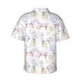 thumbnail image 3 of Fotbe Hand Drawn Rabbit Hawaiian Shirt for Men Unisex Summer Beach Casual Short Sleeve Cotton Linen Button Down Shirts-XX-Large, 3 of 9