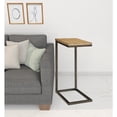 thumbnail image 2 of HomeRoots 493228 25.3 x 10 x 16 in. Black & Oak Solid Wood Rectangular End Table, 2 of 5