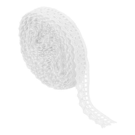 Lace Trim, 5 Yards 1/2 Inch Vintage Lace Ribbons for DIY Sewing Craft Gift Package Decoration Wedding Headbands White