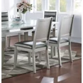 thumbnail image 4 of Silver Finish Wood Dining Chairs Set of 2pc, Cushion Seat Back Faux Leather Modern Traditional, 4 of 9