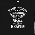 thumbnail image 4 of Inktastic Handpicked for Earth by My Sister in Heaven with Angel Wings Boys or Girls Baby T-Shirt, 4 of 5