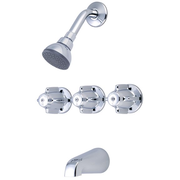 Central Brass 0868 Triple Handle Tub And Shower Trim - Chrome