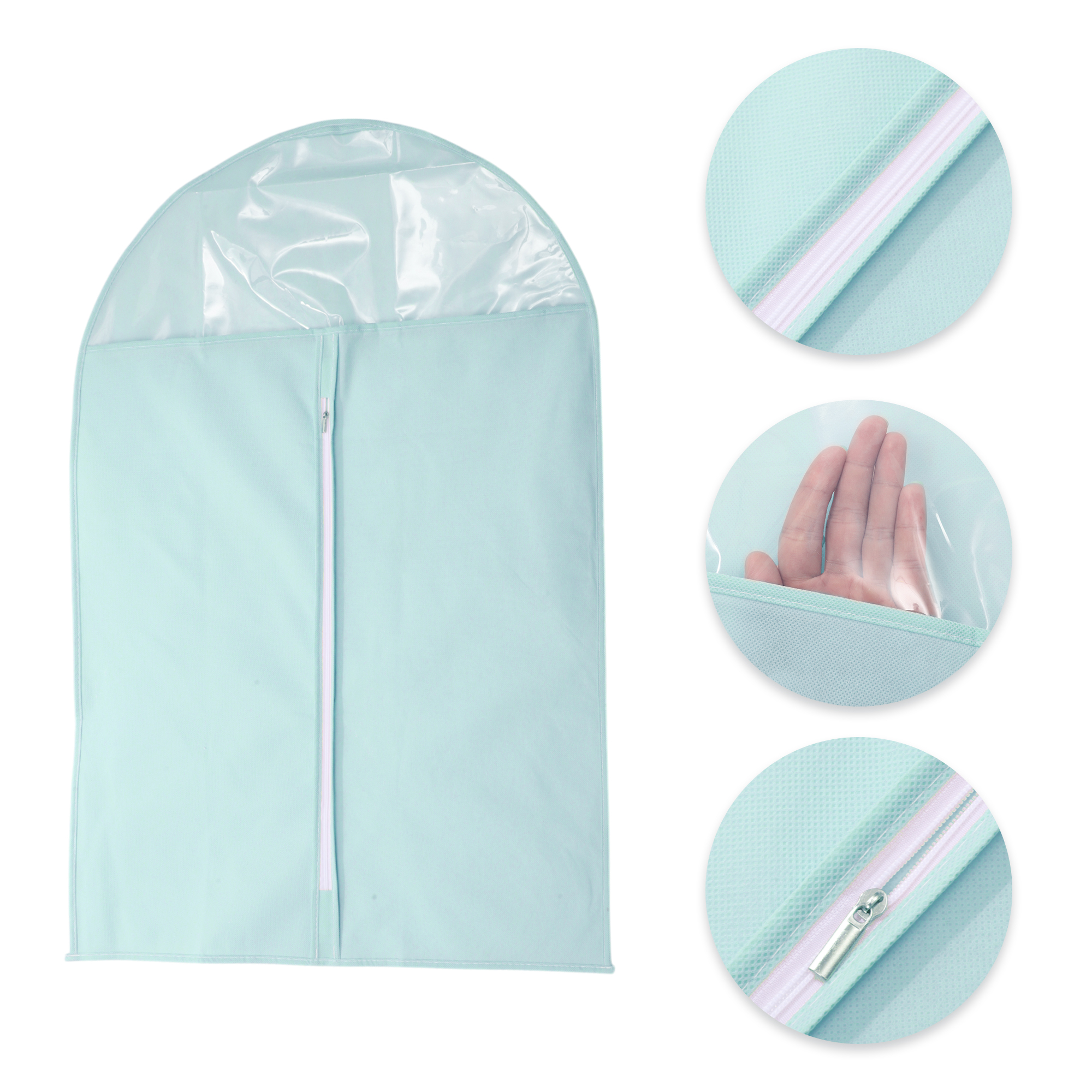 Unique Bargains 3 Pcs Dustproof Thickened Garment Bag Blue 35.43"x23.62"
