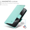 thumbnail image 4 of PU Leather Case Compatible with iPhone 12/12 Pro, Classic Kickstand/Cover/Wallet/Flip Magnetic Protective Case with Card Slots & Horizontal Stand Phone Case for iPhone 12/12 Pro, Mint, 4 of 7