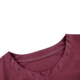 thumbnail image 4 of Dazajoo Women's Scrub Sets Round Neck Short Sleeve Tops Matching Drawstring Jogger Pants with Pockets 2 Piece Work Outfits,Wine,M, 4 of 9