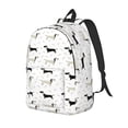 thumbnail image 1 of Disketp Dachshund Dog print Canvas Backpack Lightweight Travel Daypack Student Rucksack Laptop Backpack-Small, 1 of 5