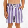 thumbnail image 2 of RMGVDSD Classic Shorts for Boys Striped Elastics Waist Casual Shorts Sportswear Lightweight Athletic Bottoms Summer Pull on Shorts 5-6 Years, 2 of 4