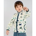 thumbnail image 3 of Toddler Girls Thin Fleece Jacket Cartoon Spring Baby Girls Boys Coats for Kids Green Dinosaur 5-6T, 3 of 9