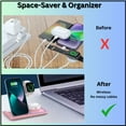 thumbnail image 4 of MAKATA 4-in-1 Wireless Charger (Pink) Foldable Fast-Charging Station Compatible with Apple Samsun, Huawei Phones Smart watches and Airpods for Office Home and Travel (Wall Plug Included), 4 of 8